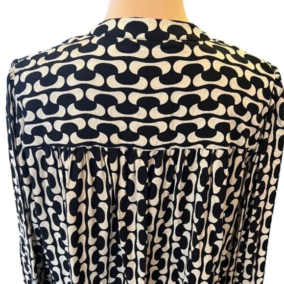 Zara The Paula Dress Black White Graphic Print Mini Ruffle Missing Belt Large - Picture 6 of 10